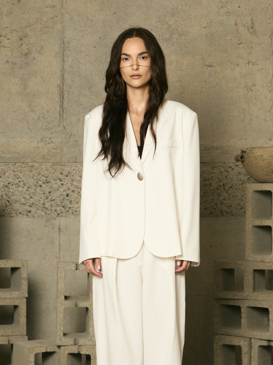 Blazer Oversized 1 Botón - Ivory