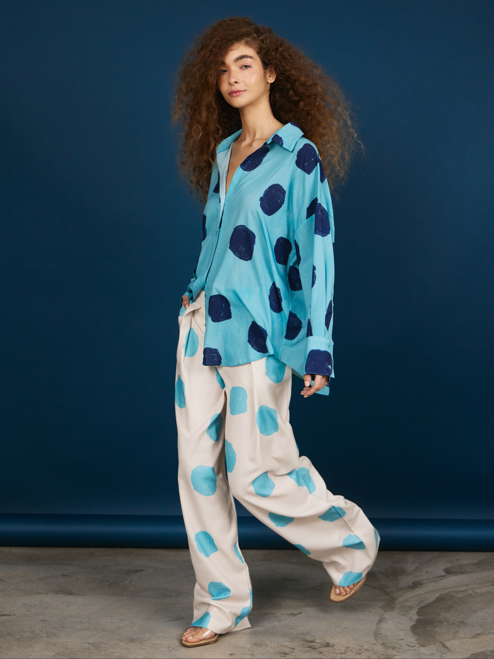 Blusa con Escote - Blue Dots
