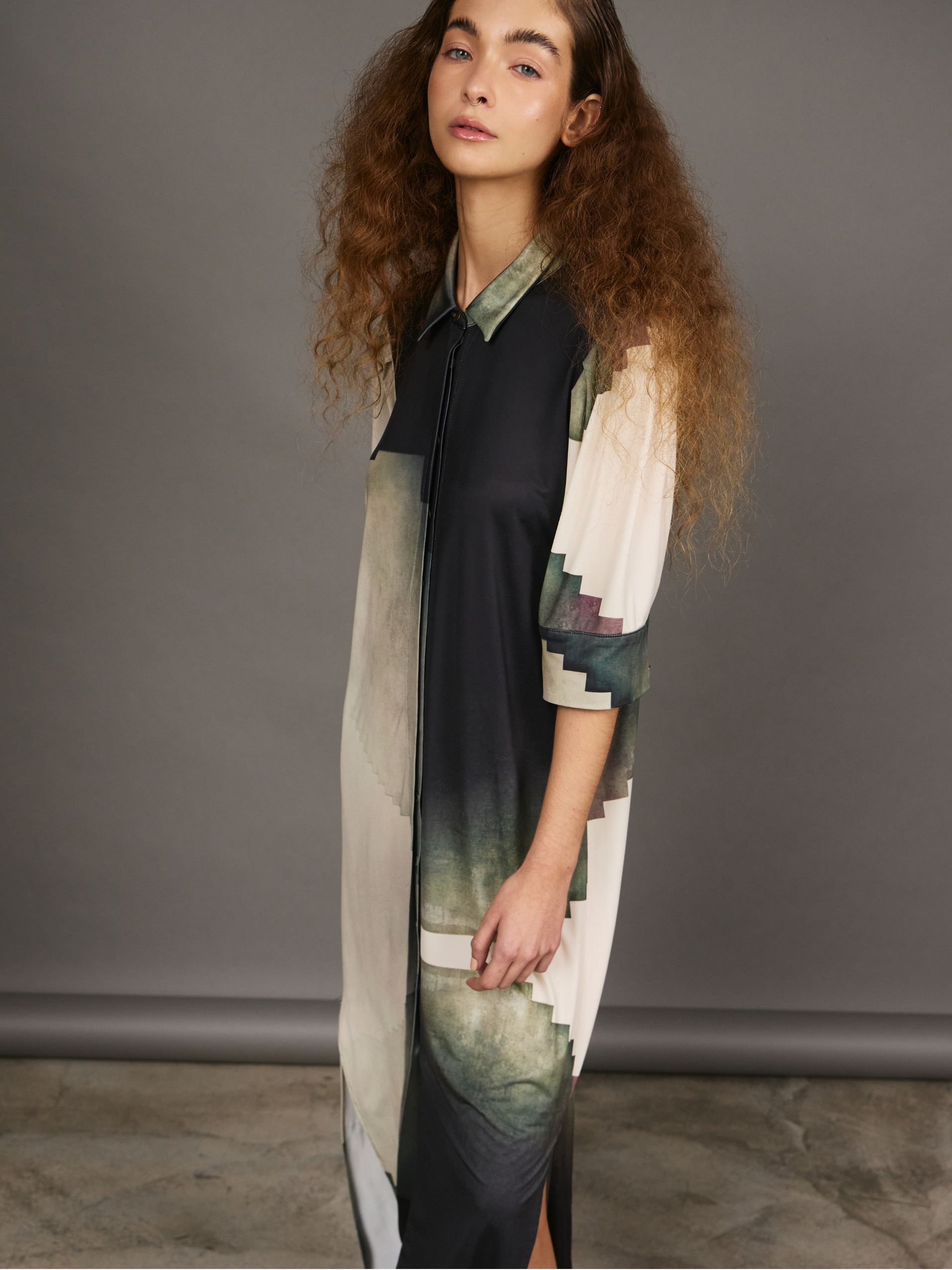 Blusón Manga Tableada - Escaleras Infinitas