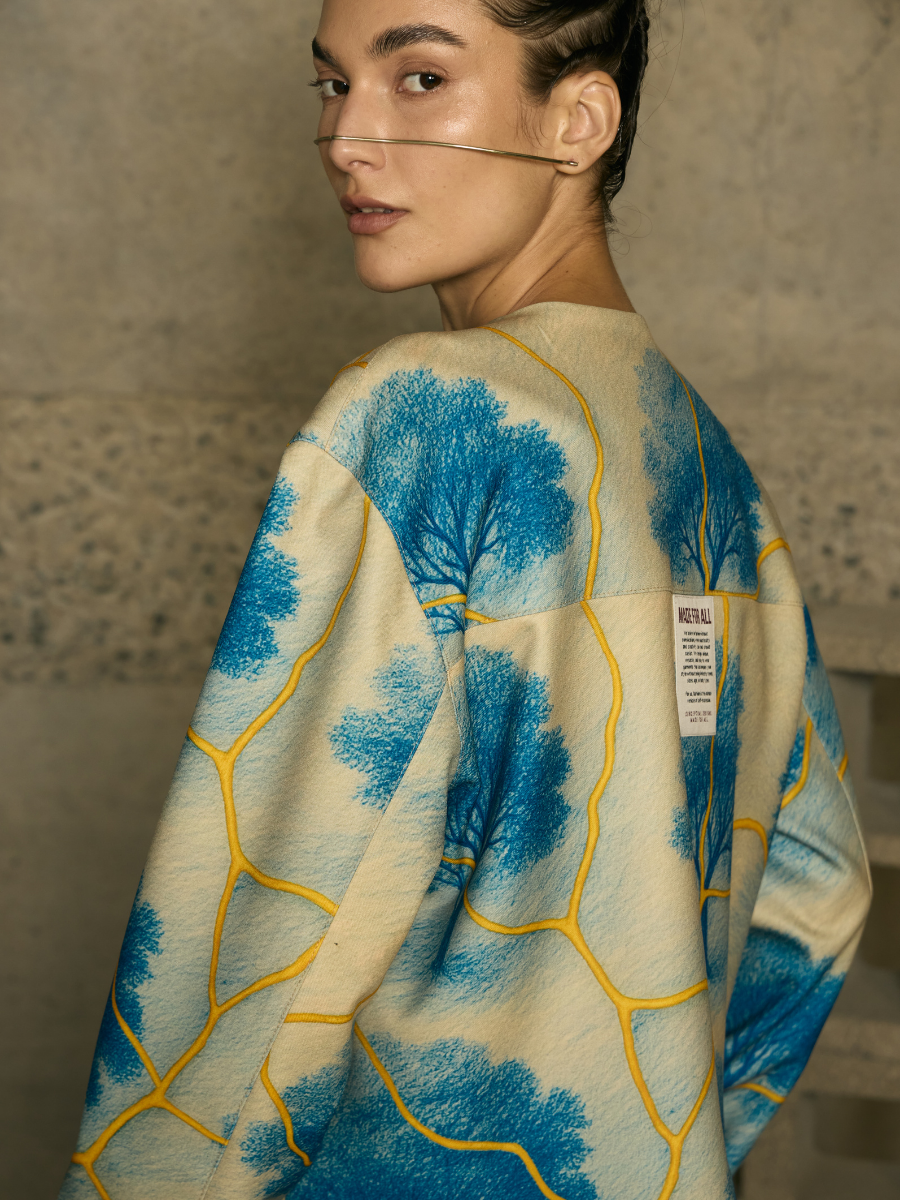 Casaca Reversible - Forest/ Patchwork Azul