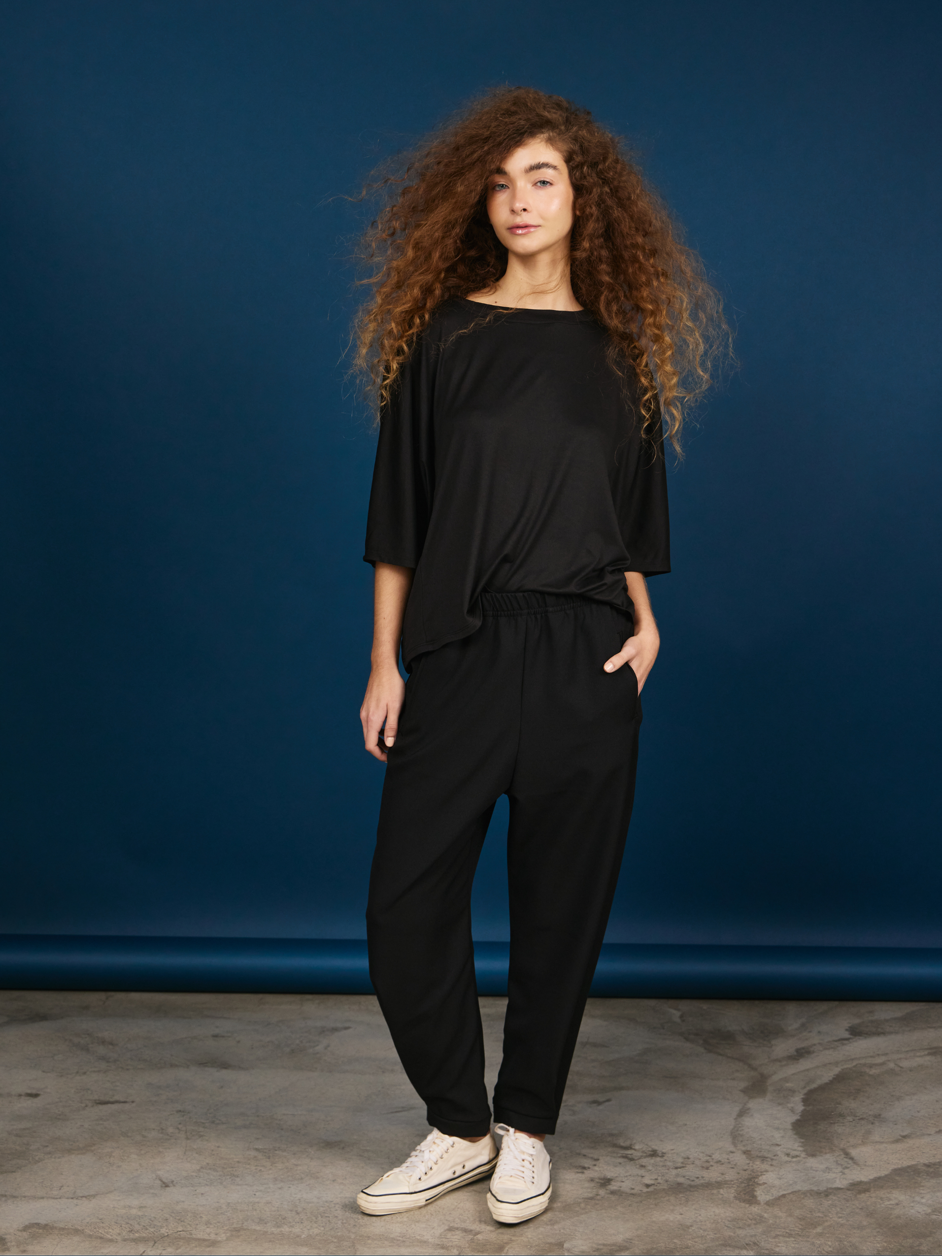 Camiseta Fruncida - Negro