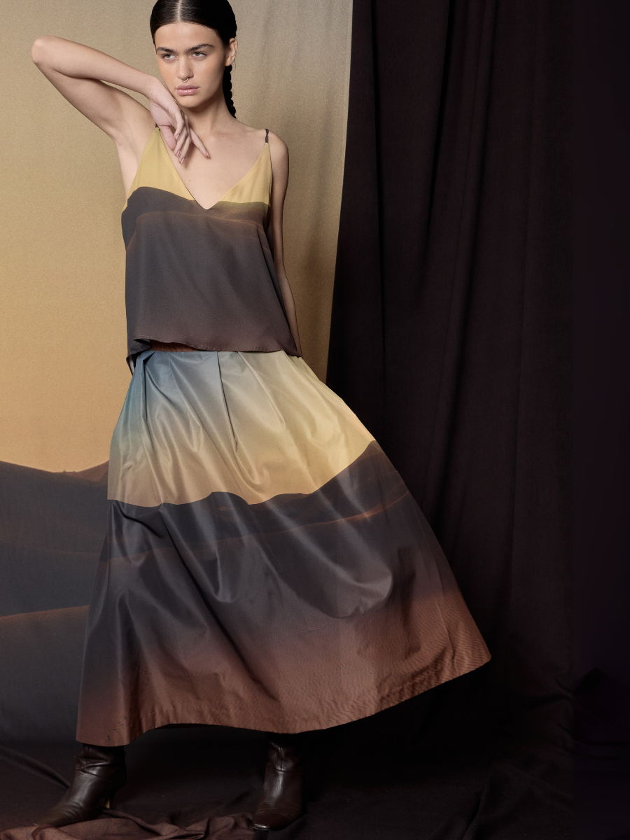 Falda con Pliegues - Sunset