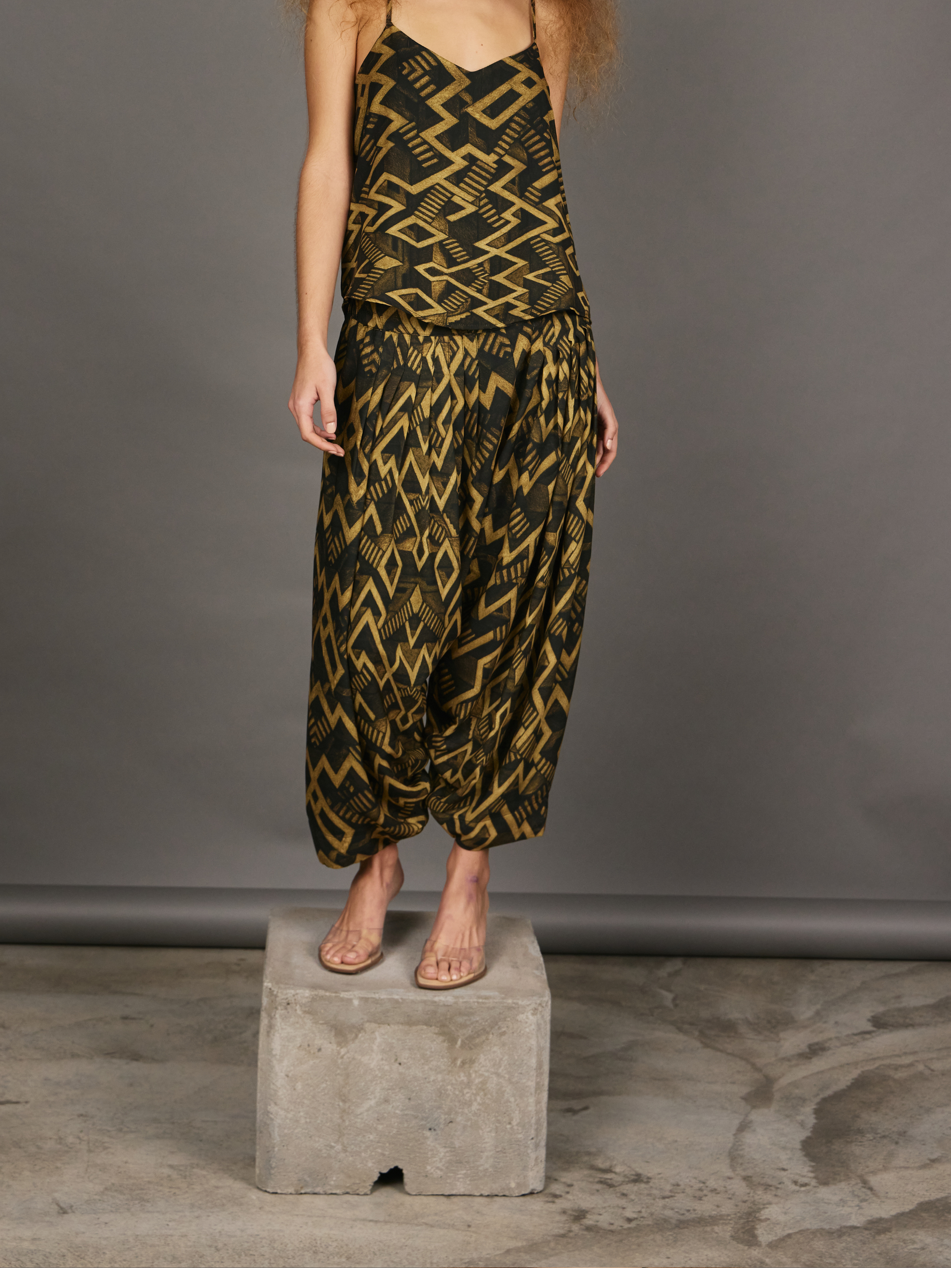 Pantalón Ancho con Pliegues - Laberinto