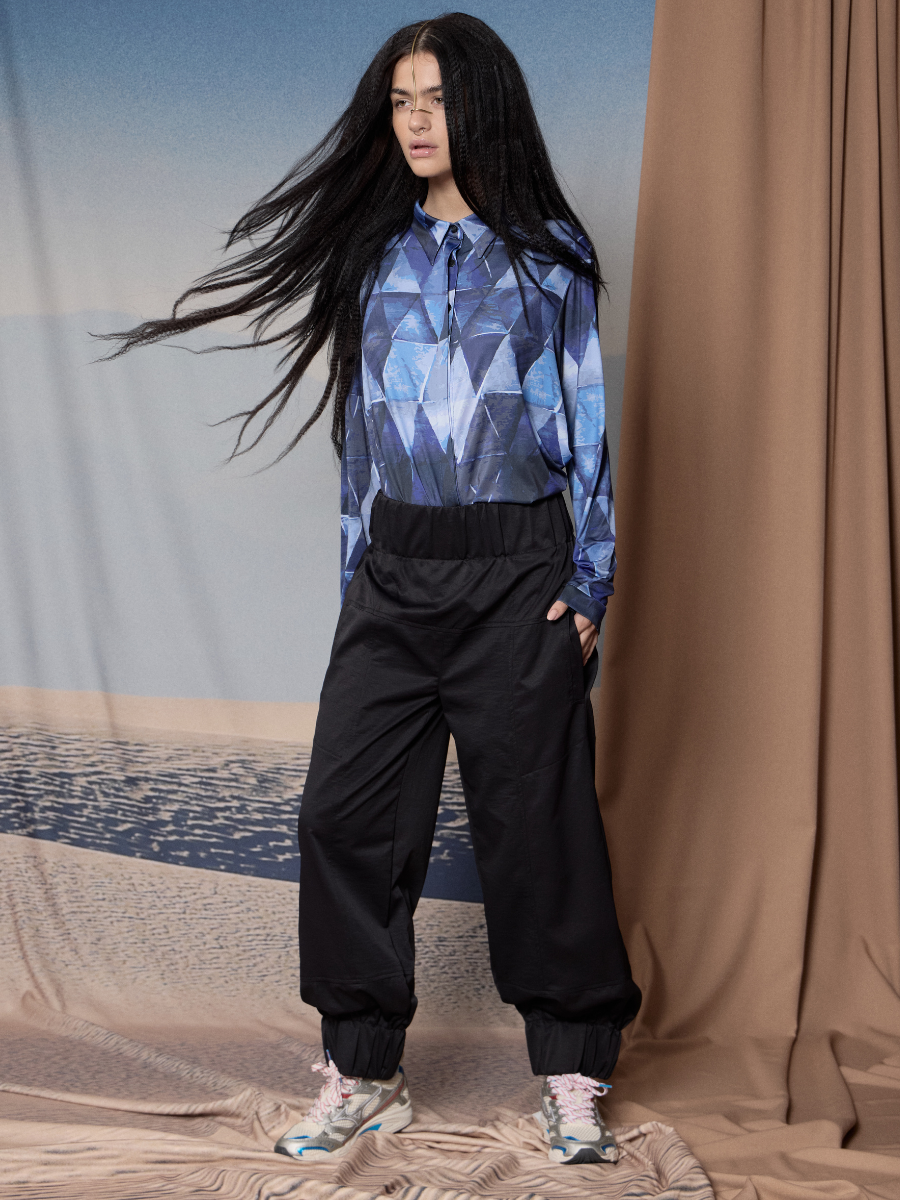 Pantalón con Faja Ancha - Negro