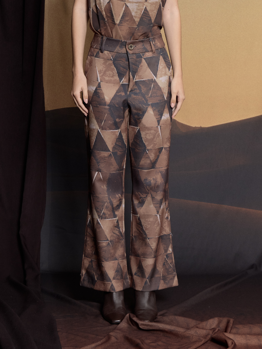 Pantalón Flare - Triángulos Marrones