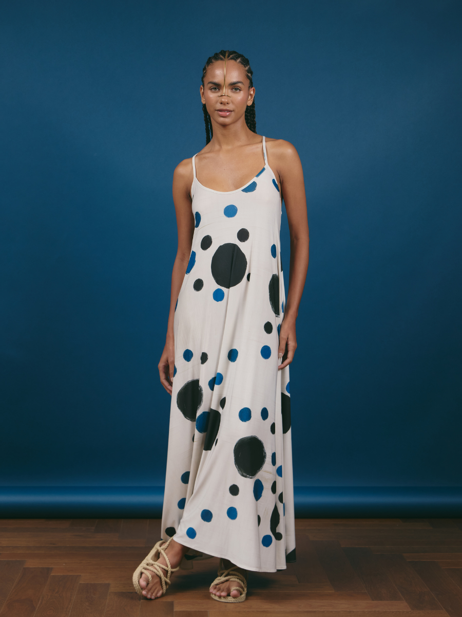 Vestido Godet Corto - Dark Dots