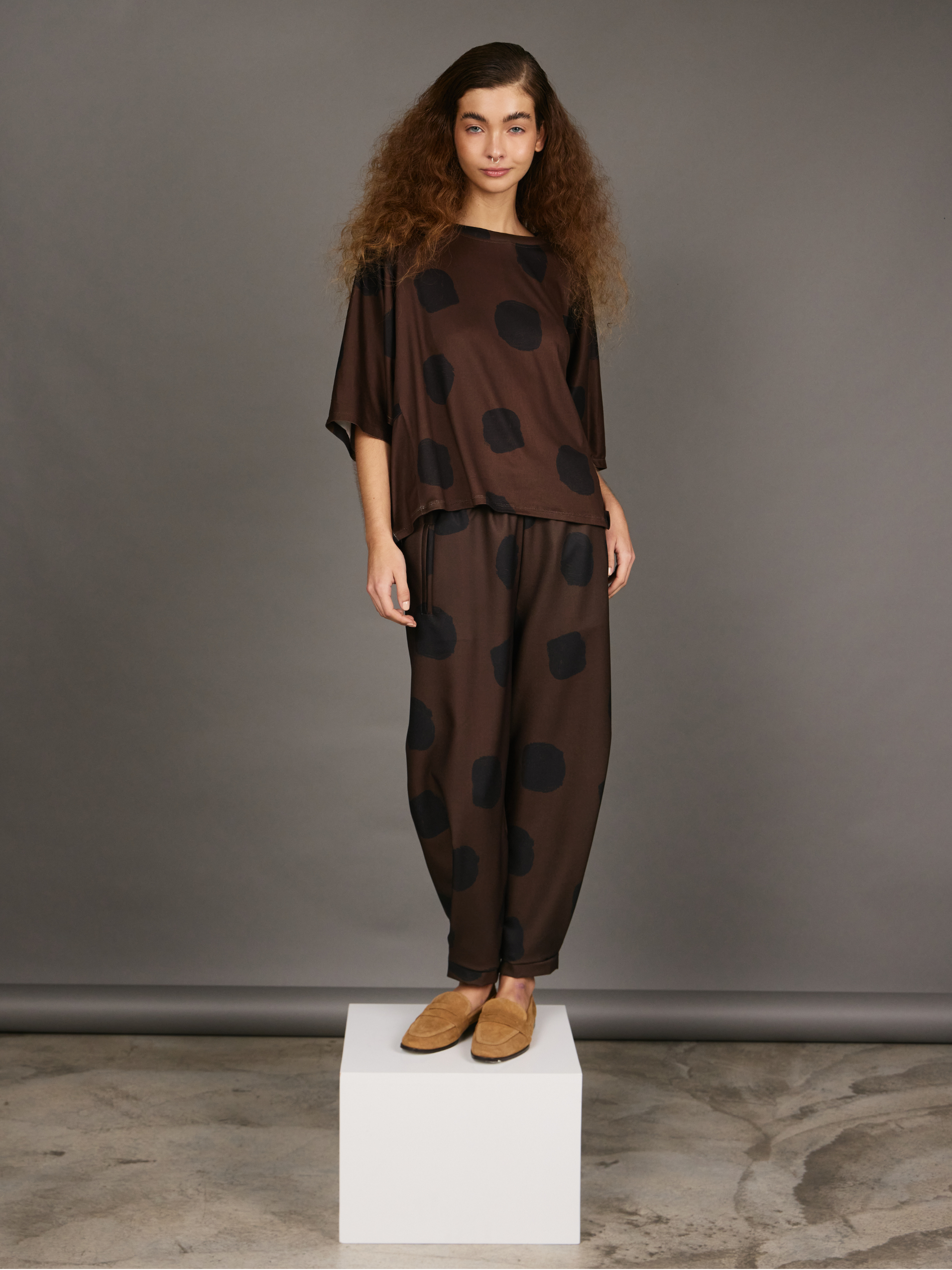 Jogger - Mocha Black Dots